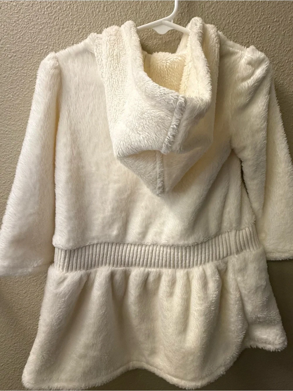 Baby GAP Cream Plush Hooded Dress